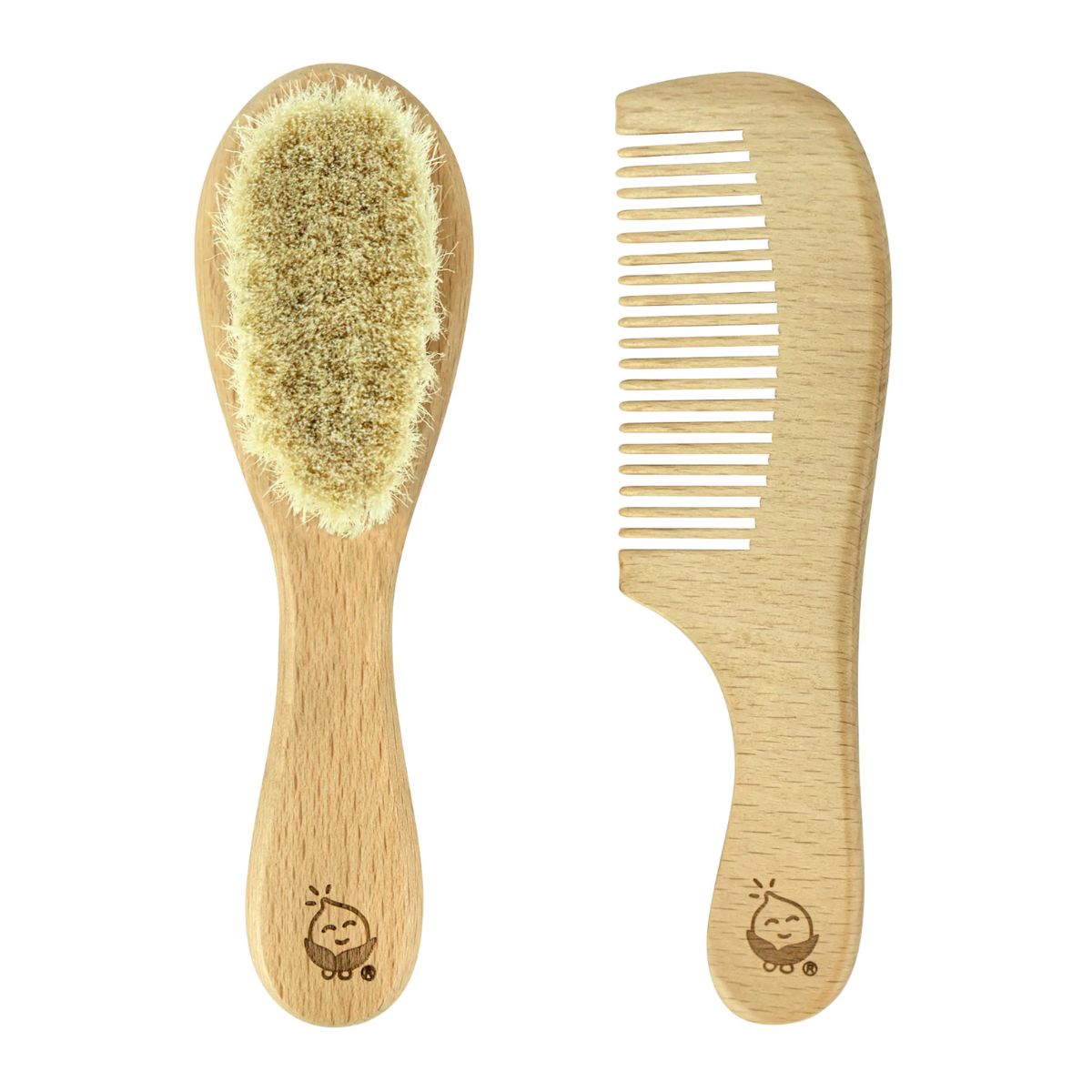 Green Sprouts Baby Brush & Comb Set - Natural & Travel-Friendly Design